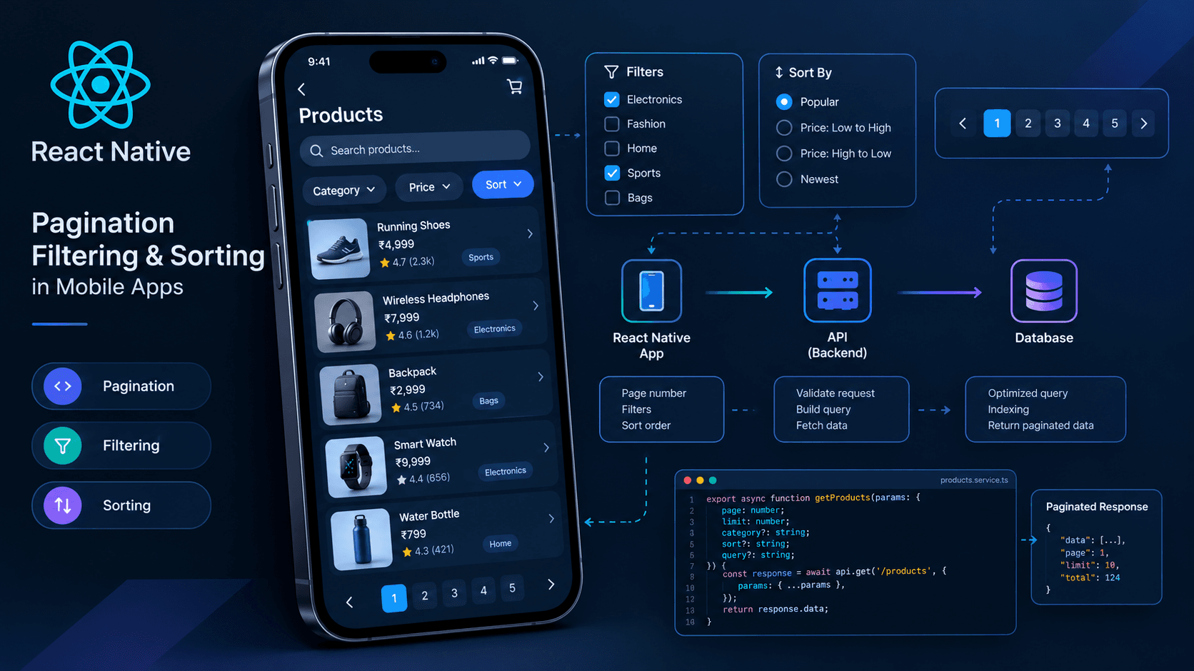 Pagination, Filtering, and Sorting in React Native Apps