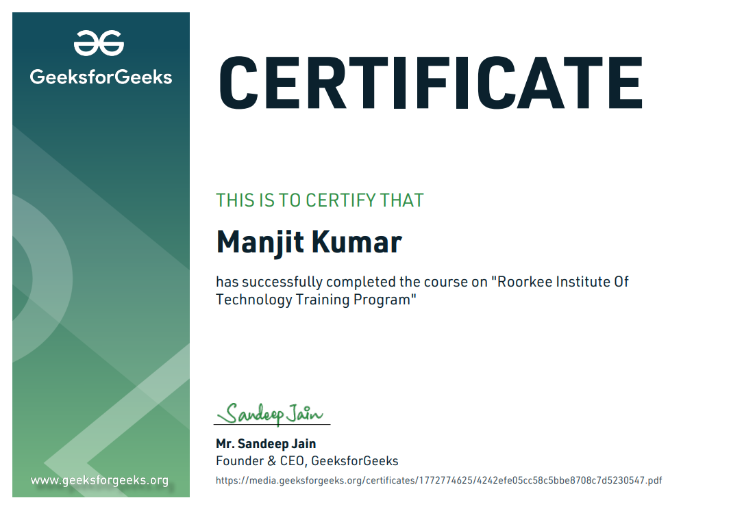 Data Structures and Algorithm